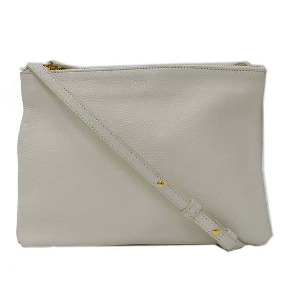 Celine Trio Large Leather Shoulder Bag for Women, White and Cream, Perfect Ou... - Picture 1 of 16